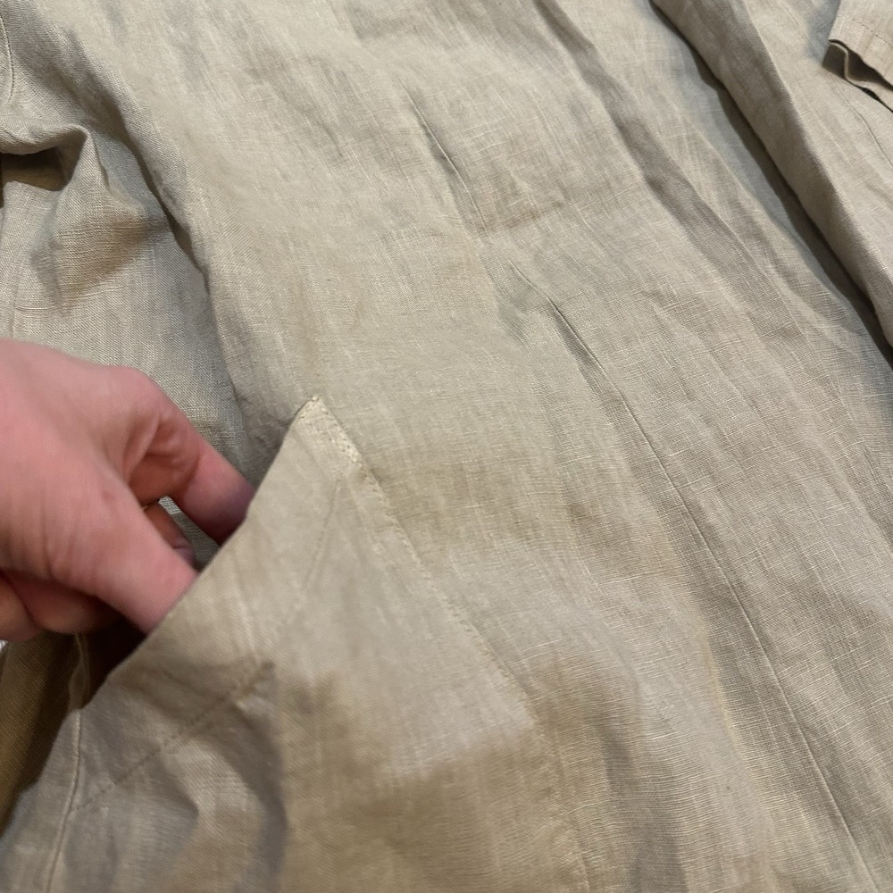 NWOT Fresh Laundry Women's Pure Linen Long Line Jacket Oversized Sz S Lagenlook - Picture 3 of 10